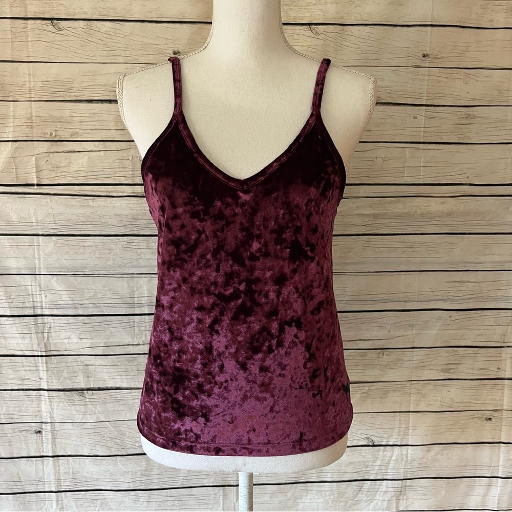 PINK Victoria’s Secret Red Crushed Velvet Camisole Top